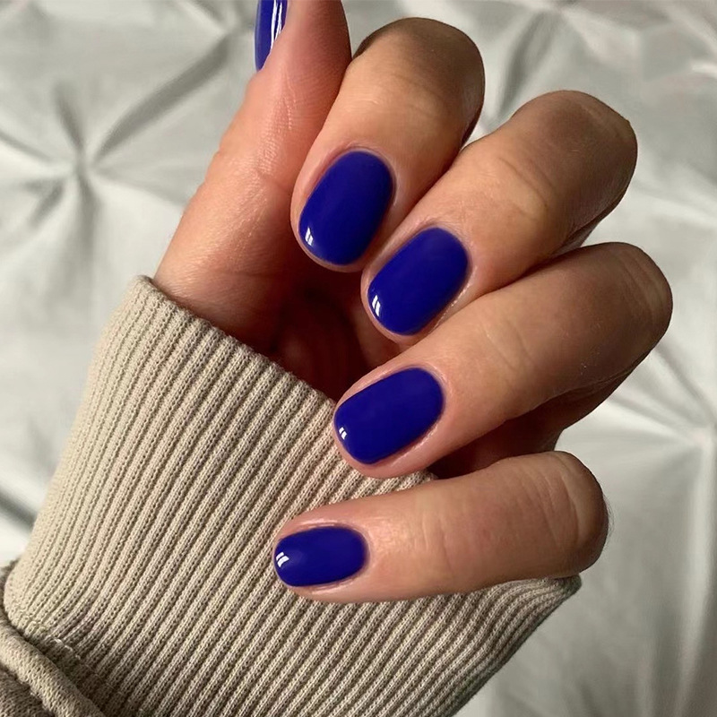 24 unids/set de uñas postizas brillantes de un solo Color, cubierta completa, uñas postizas extraíbles, arte, herramientas de uñas postizas acrílicas, puntas de uñas cortas
