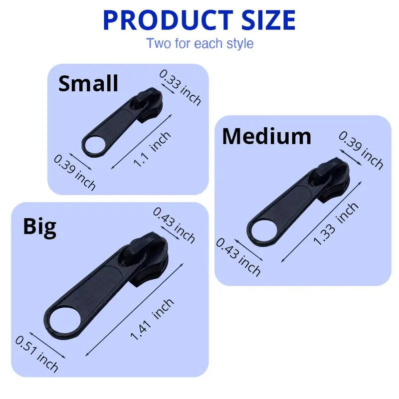 6pcs Hot Fix Zipper Head Universal Kit Replacement Instant Repair Fix a Convenient Useful Home DIY Tool