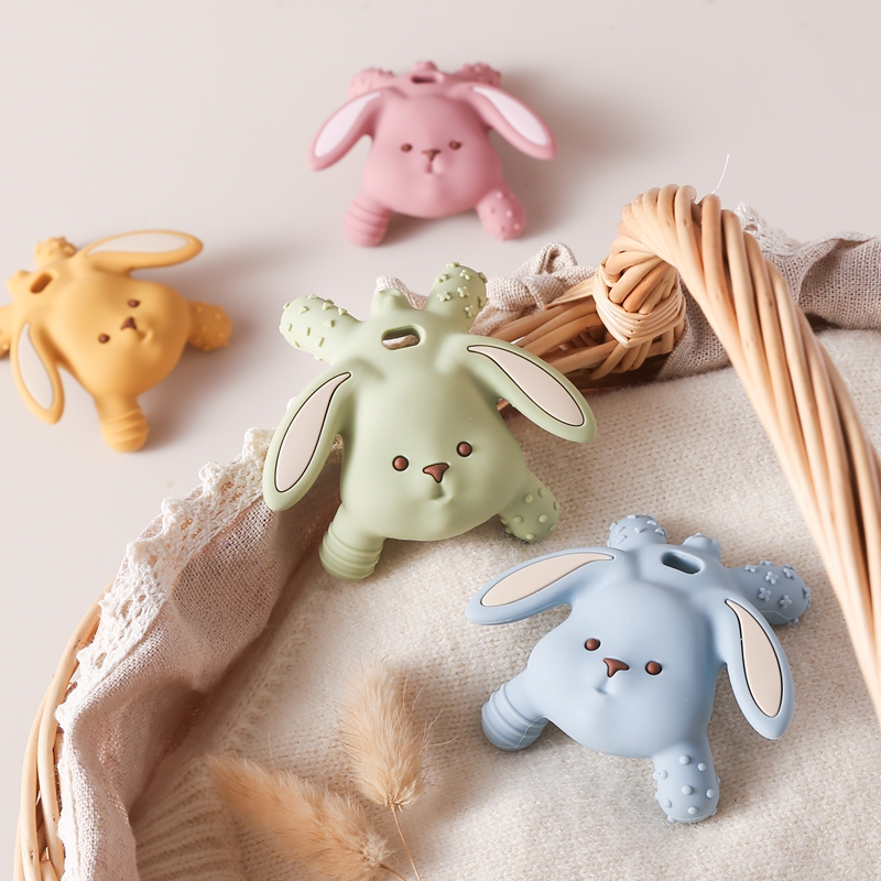 TeWindsor-Jouets de dentition en silicone pour bébé, lapin de dessin animé, jouets pour tout-petits, 0 à 12 mois, 1PC