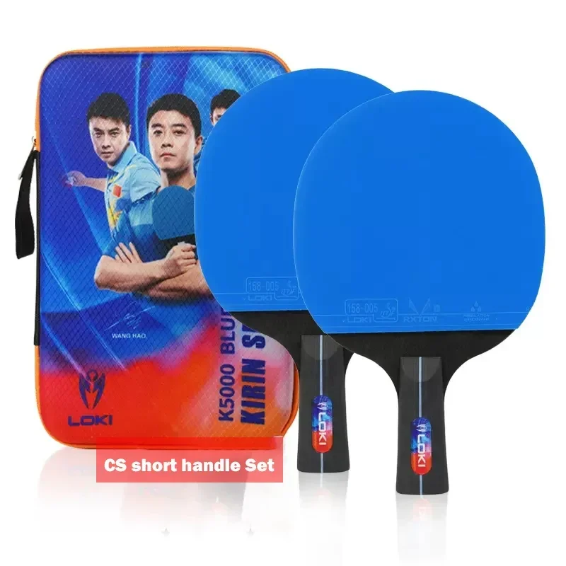 Juego de raquetas de tenis de mesa LOKI K5000, 1 ud./2 uds., raquetas de Ping Pong para entretenimiento en el hogar con goma de Ping Pong de Color azul