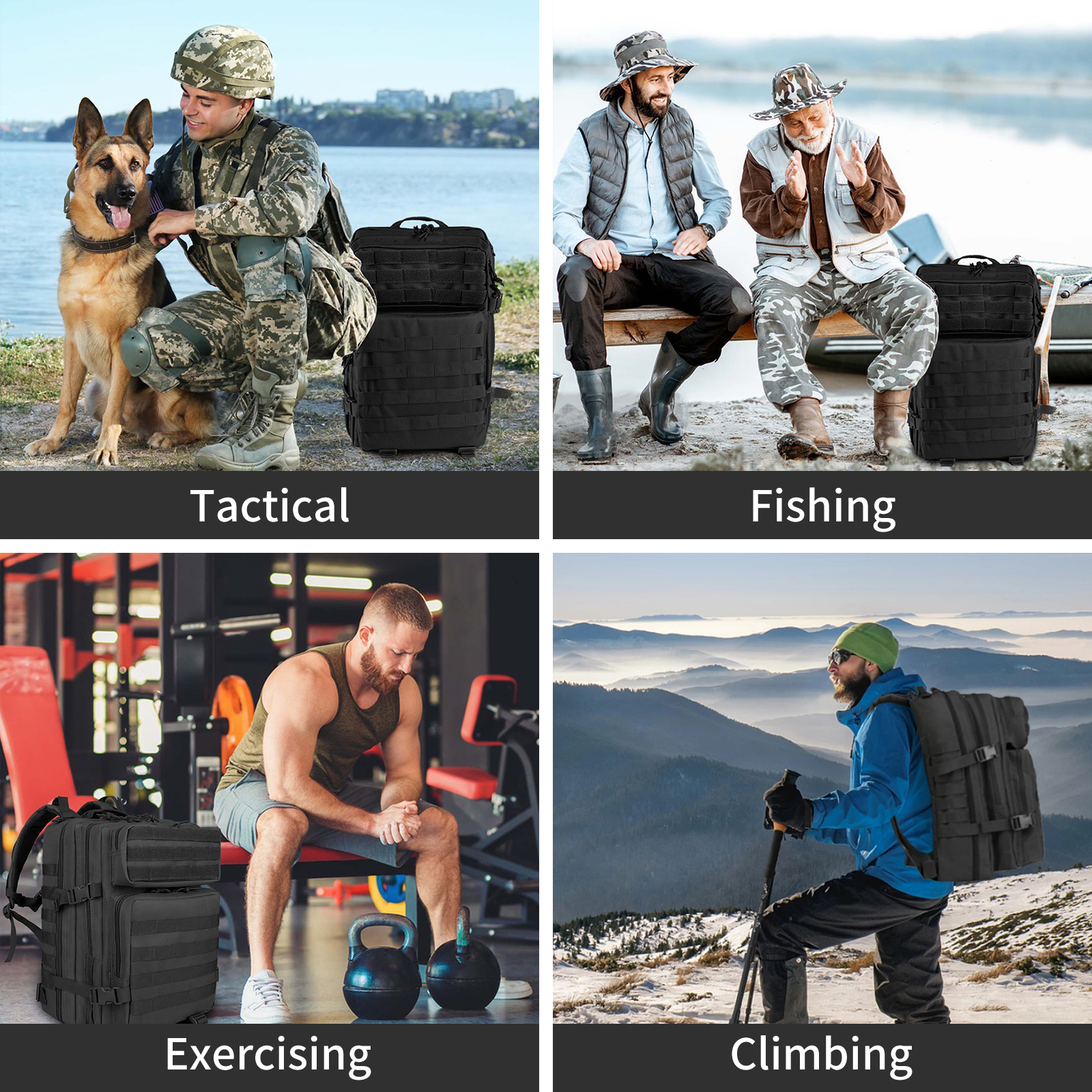 Clearance_30L/45LHiking Hunting Tactical Backpack เหมาะสำหรับการเดินทางและกิจกรรมกลางแจ้ง เช่น รูท แคมป์ปิ้ง ท่องเที่ยว และ