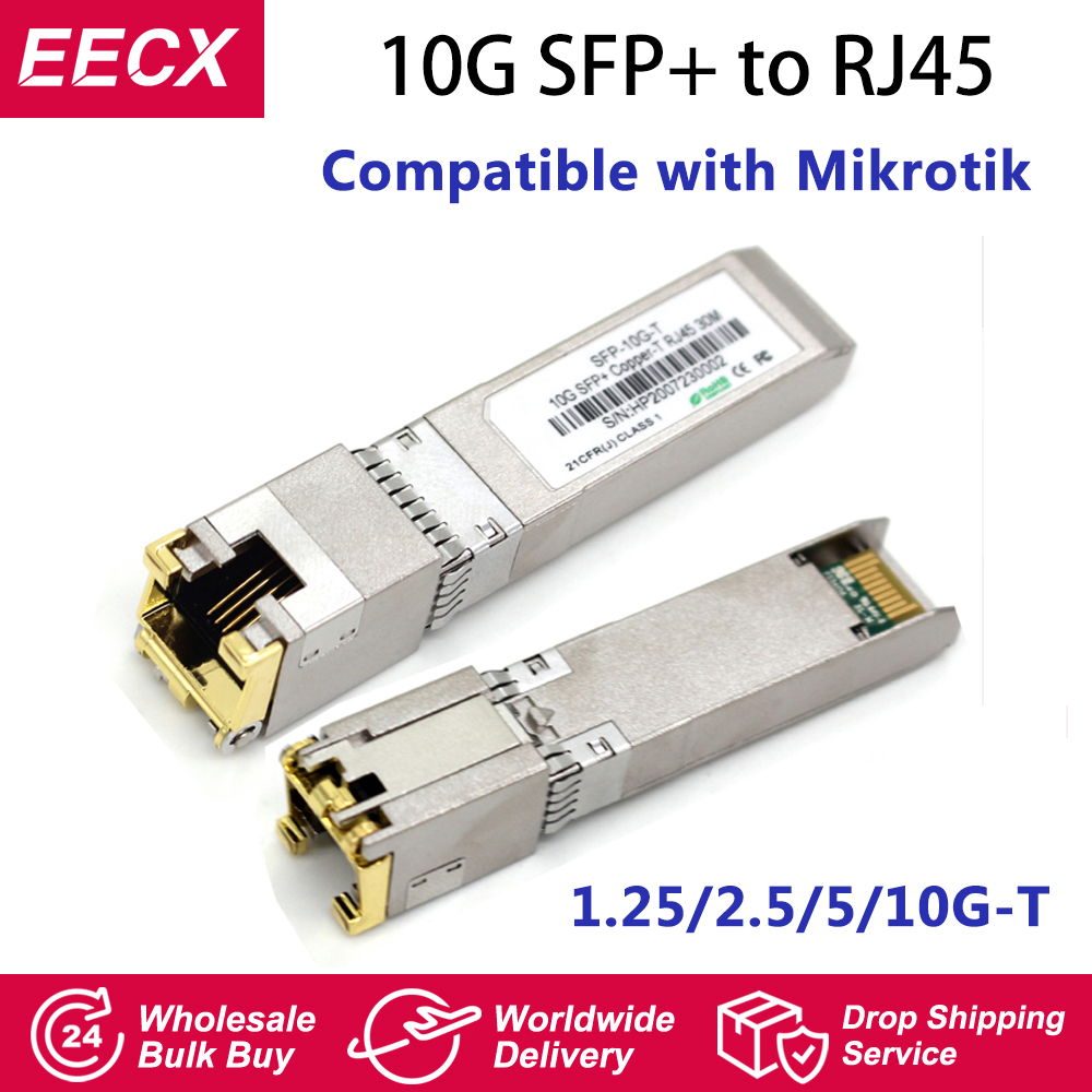 Transceptor SFP para RJ45 de 10 GB, módulo Ethernet CAT.6a de cobre 10Gbe 10G SFP +, 30 metros, para Cisco Mikrotik Ubiquiti D-LINK TP-LINK