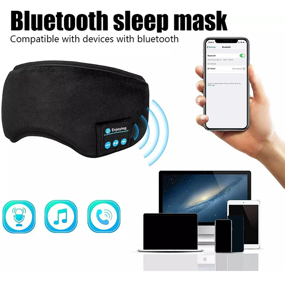Bluetoothワイヤレスヘッドフォン,スポーツ,スリーピングヘッドバンド,伸縮性のあるヘッドフォン,音楽,アイマスク,ヘッドセット