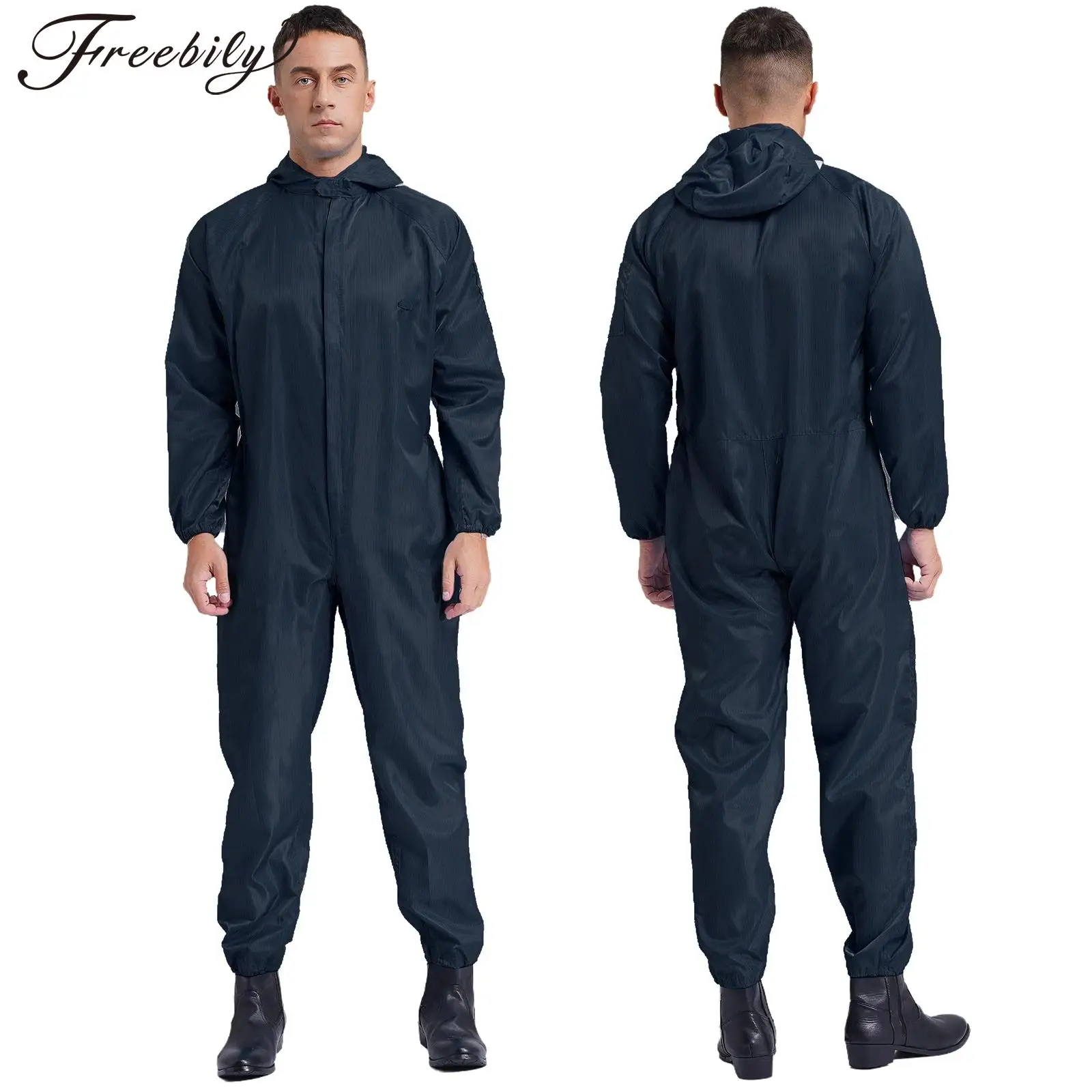 Antistatischer Kapuzenoverall für Erwachsene, Werkstattuniform, lange Ärmel, Reißverschluss, staubdichter Overall, Overall für Labormitarbeiter, Sprühfarbe