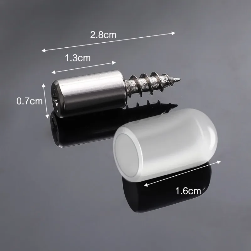 100/2Pcs Self-tapping Screws Cabinet Bracket Wardrobe Storage Rack Septum Screw Fixed Support With Slip Resistant Rubber Sleeve