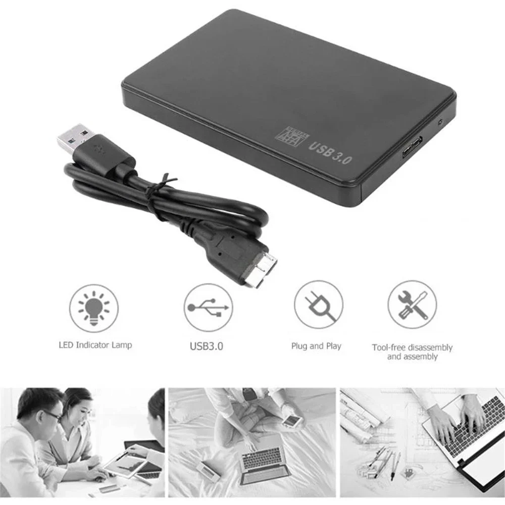 2,5 Zoll SATA USB3.0 Festplattengehäuse, mobiles Festplattengehäuse (für SSD externes Speicherfestplattengehäuse)