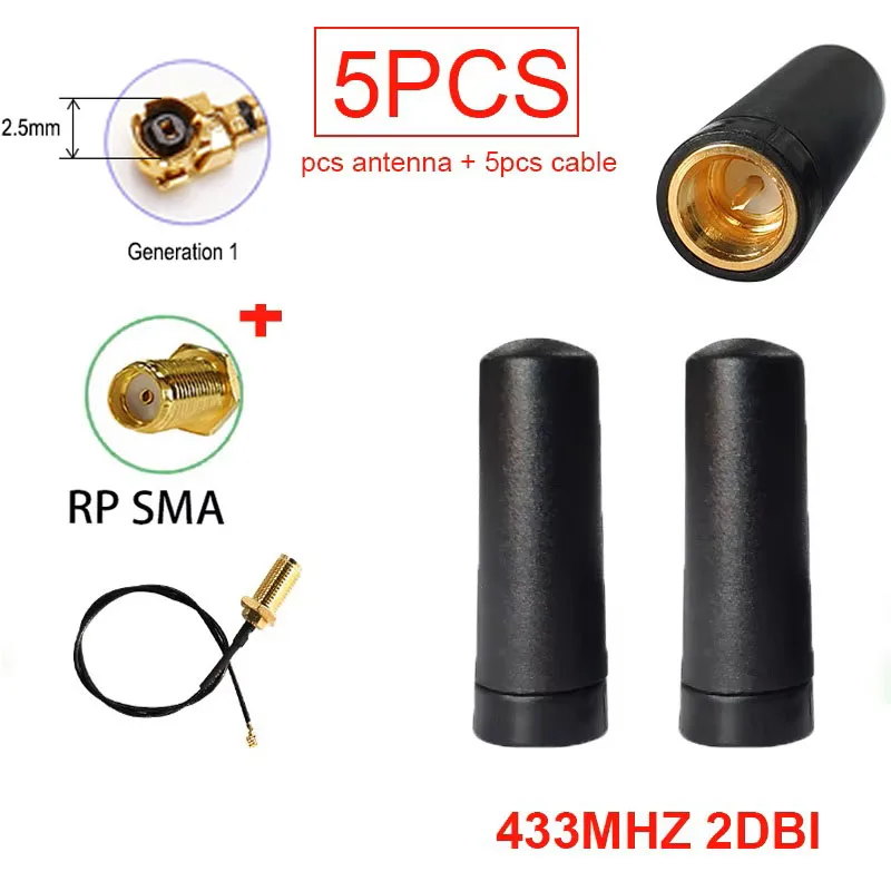 GWS 5PCS LOT 433mhz antenne mini 2dbi sma männlichen FÜR lora antenne und zopf extenal kabel für RF IOT modul für lorawan