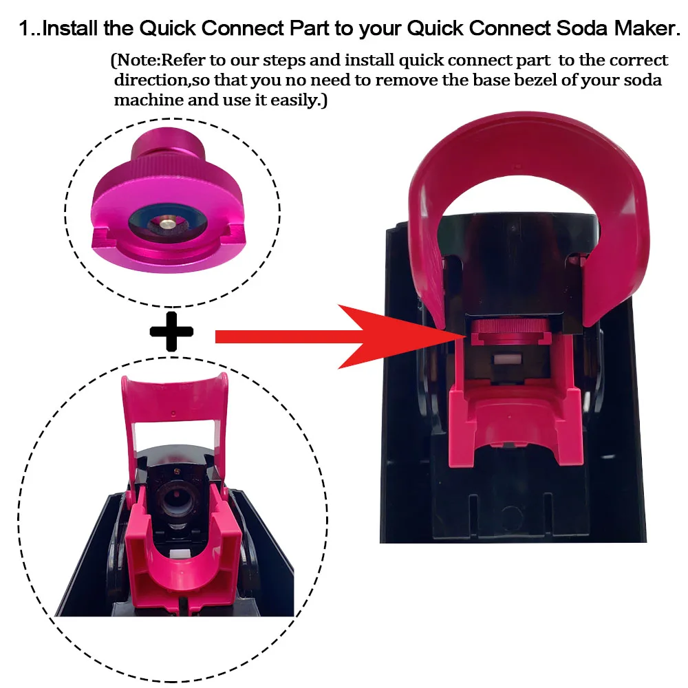 CO2 Convertor Adapter for Sodastream Blue 60L Tr21-4 Threads Cylinder to Pink Quick Connect Sparkling Water Makers DUO/Art/Terra