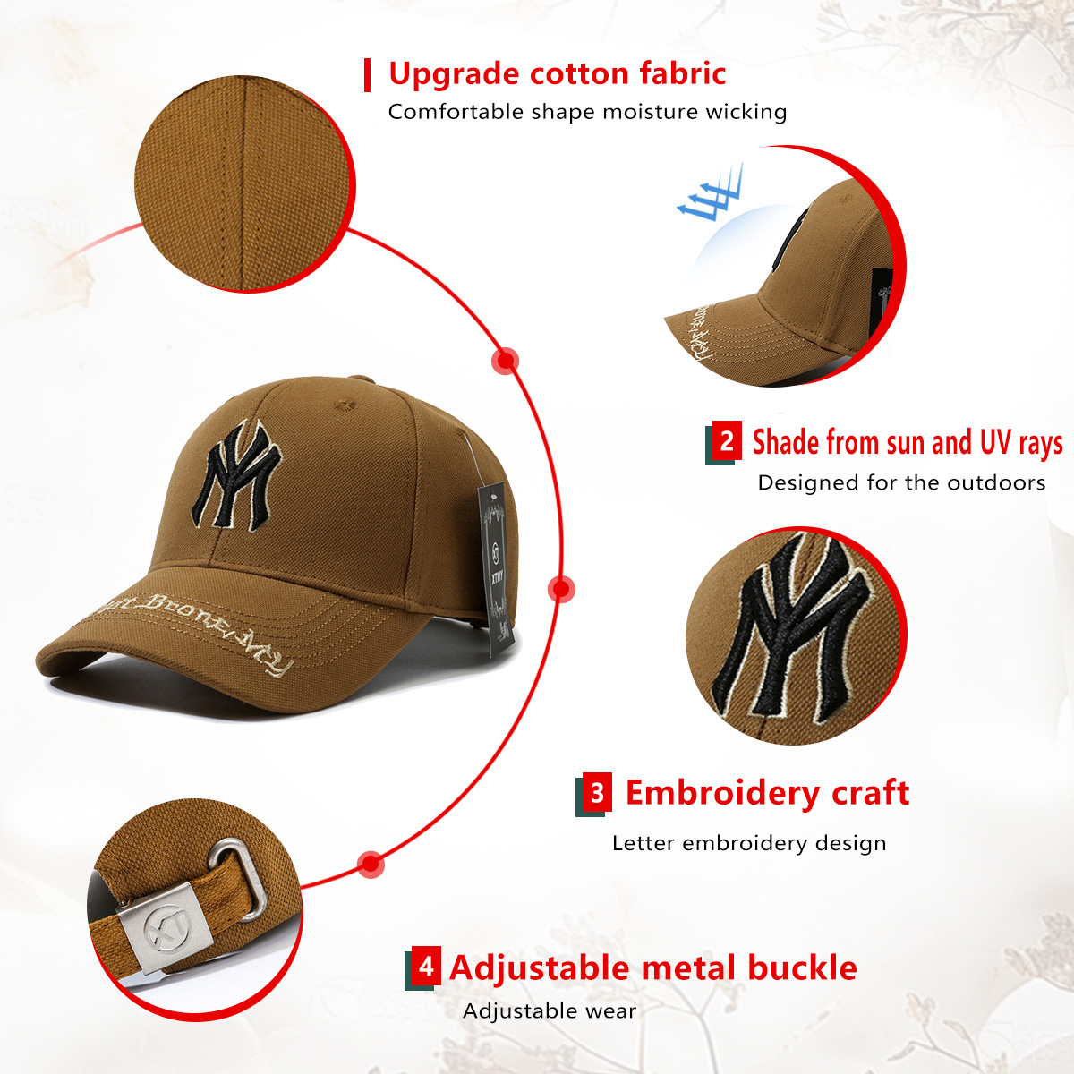 Hat Women's Korean Version Cap Soft Top Washed Distressed Baseball Cap Fashion Casual Men's Embroidery Sunshade Sunscreen Hat