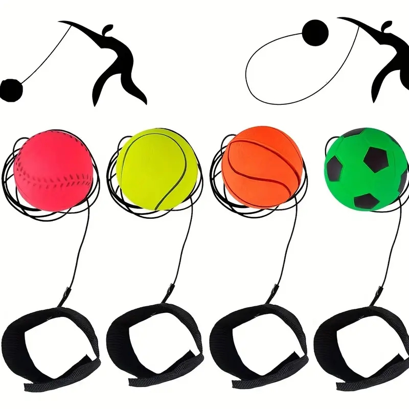 ¡Bola azul de fútbol de 1 pieza con cuerda: la pelota de juguete para lanzar a mano perfecta para lanzar deportes y ocio!