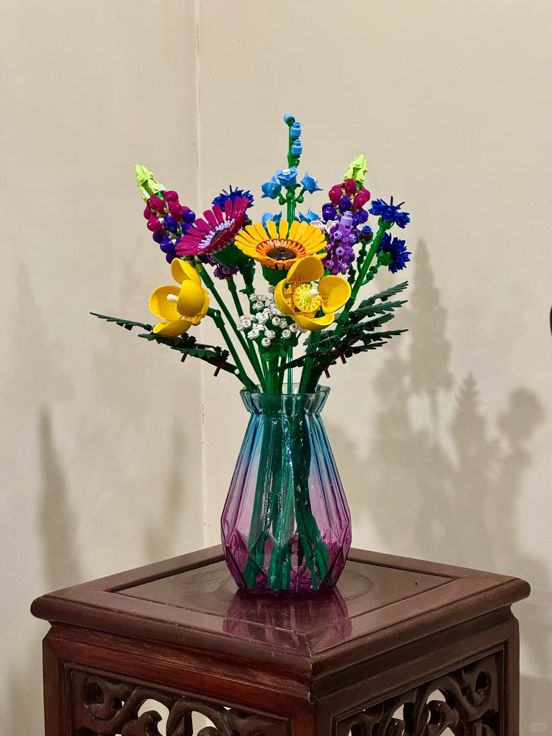 Neuer MOC-Blumenstrauß mit ewigen Rosenblüten für Frauen, Valentinstags- und Weihnachtsgeschenke