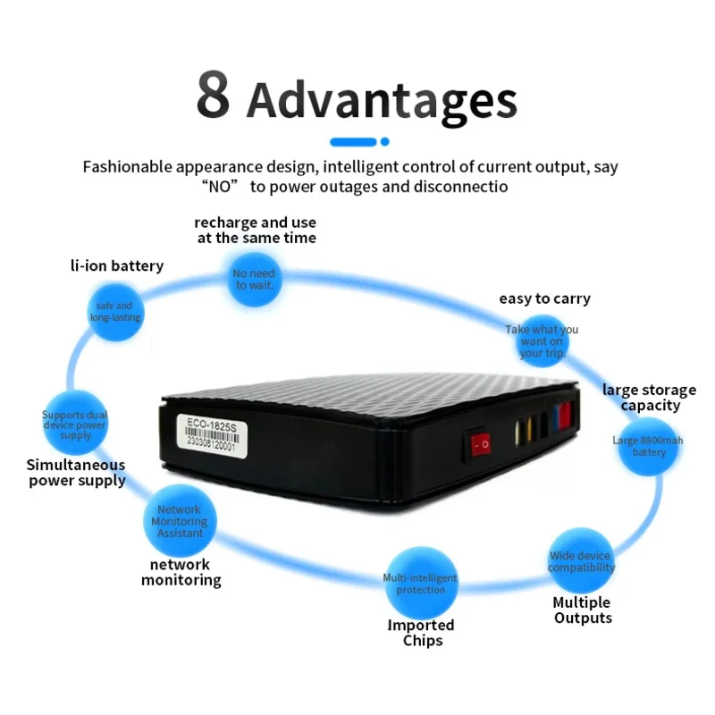 Mini UPS DC 8000mah 5V 9V 12V 15V 24V UPS for Router WiFi