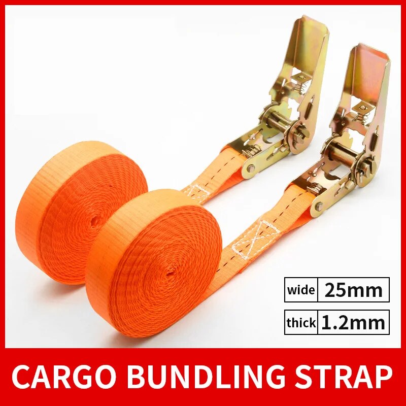 Correas de carga de amarre con hebilla de metal resistente para automóviles y camiones: cinturón de trinquete fuerte para transporte seguro de equipaje y carga