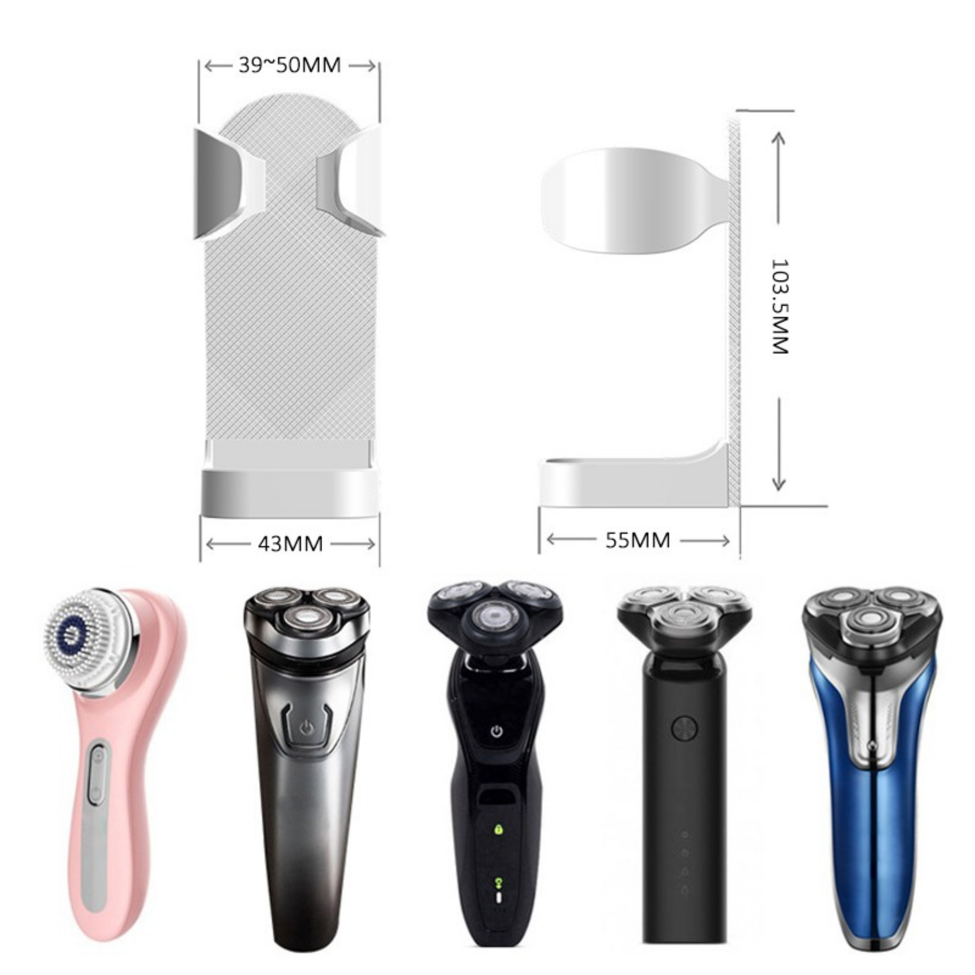 Shaver Rack Electric Toothbrush Bathroom Men Razor Beauty Equipment Storage Holder Self-Adhesive Hook
