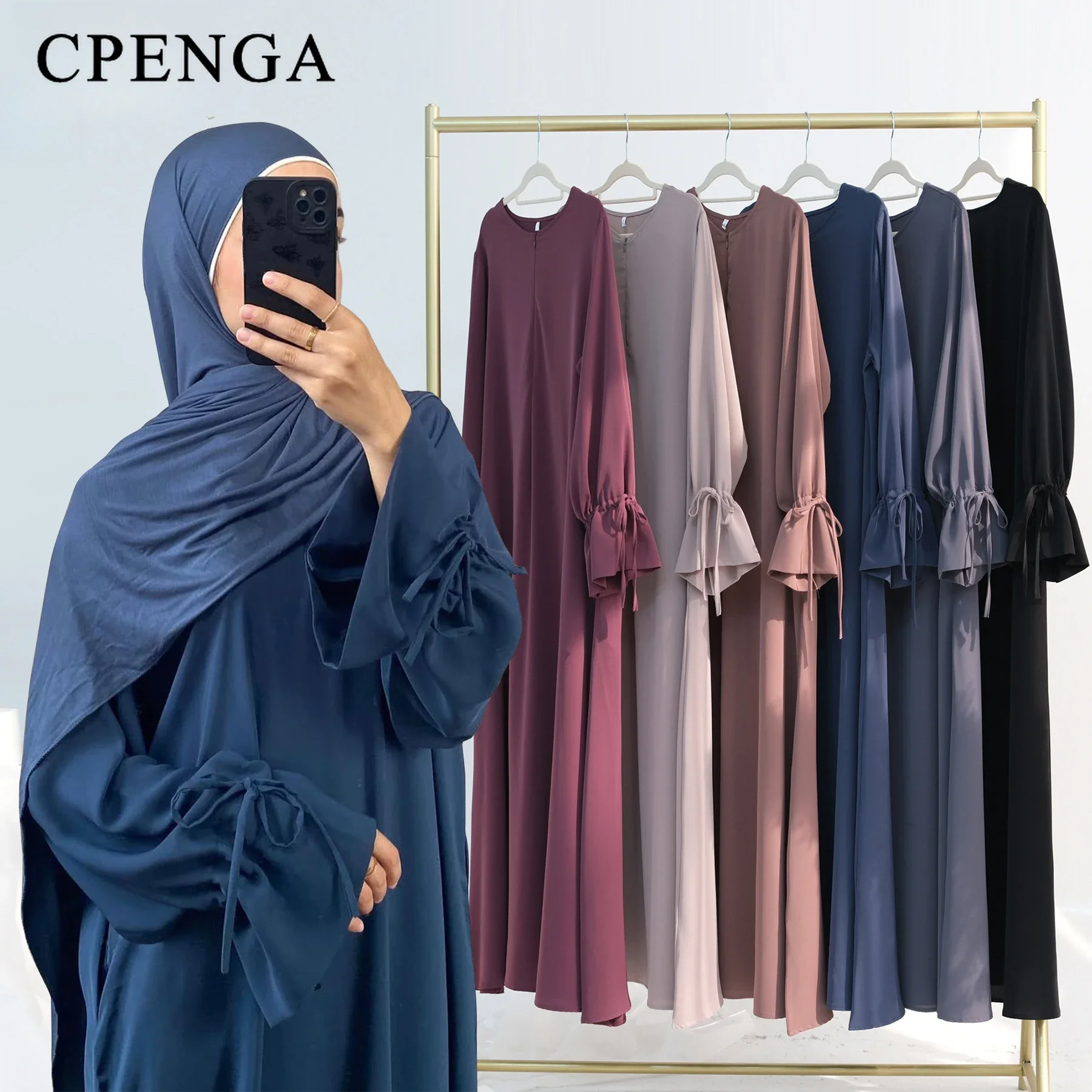 Ramadan Arabisch Muslimische Frauen Modest Kleid 2025, elegante Dubai Plain Abaya Islamische Kirche Kleidung Mode Lose Türkei Solide Robe