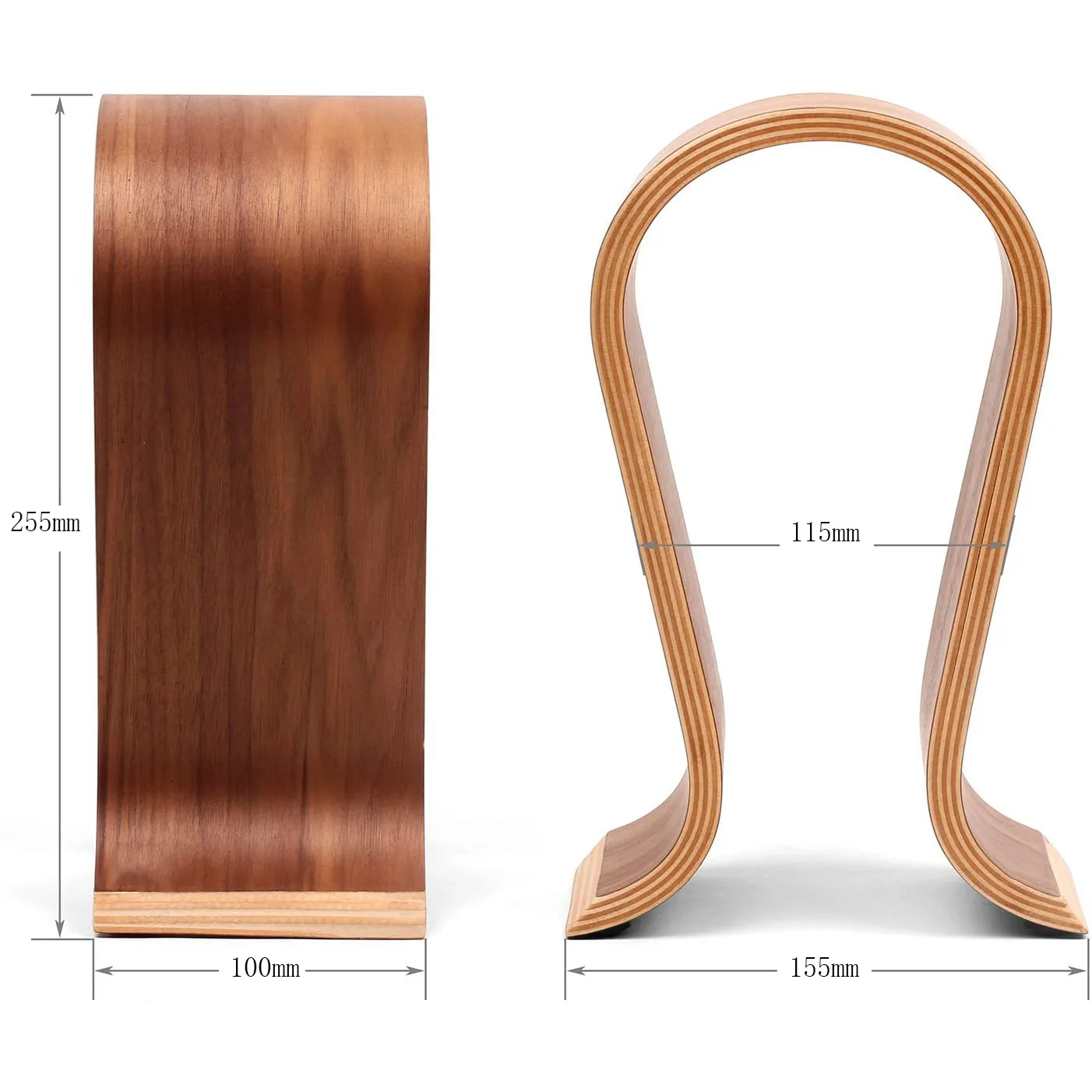 Universal Walnut Wood Headphone Stand Solid Wood Earphone Hanger Headset Holder Display Shelf for Gaming Headphones Accessories