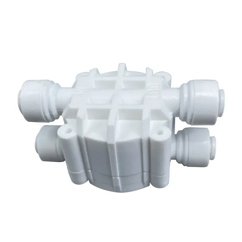 4 Way RO Auto Shut-Off Valve Switch 1/4" Water Purifier Reverse Osmosis Straight Drink Machines Quick Connect Fitting