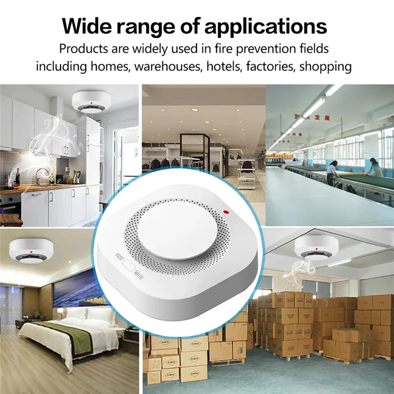 B50B-For Home Office Security Tuya Zigbee Smoke Detector Smart Fire Alarm For Home Protection