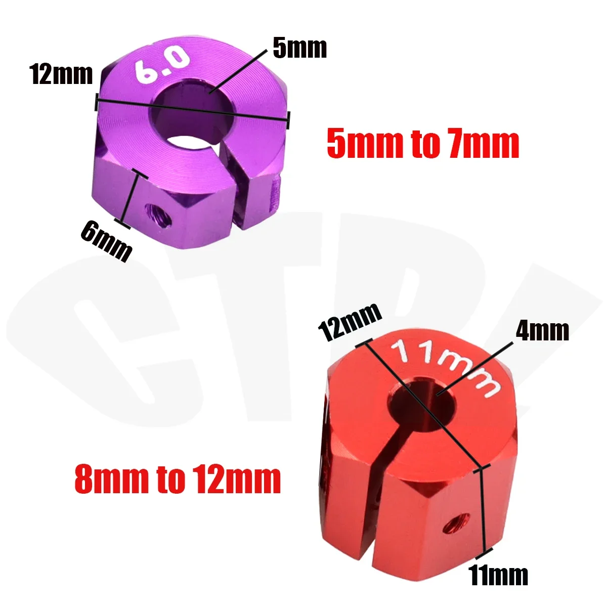 4 ชิ้นอลูมิเนียม 5/6/7/8/9/10/11/12 มิลลิเมตรล้อ Hex 12 มิลลิเมตรไดรฟ์ฮับ Pins สกรูสําหรับ RC รถ Crawler HSP HPI Tamiya Traxxas Slash