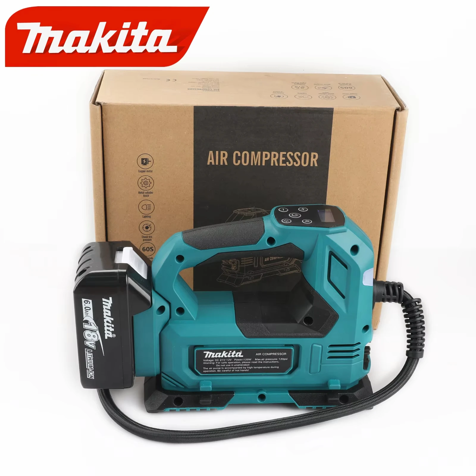 Makita DYS60 Automatic Cordless Inflator Electric Air Pump Car Tire Handheld Air Compressor For Makita 18V Battery