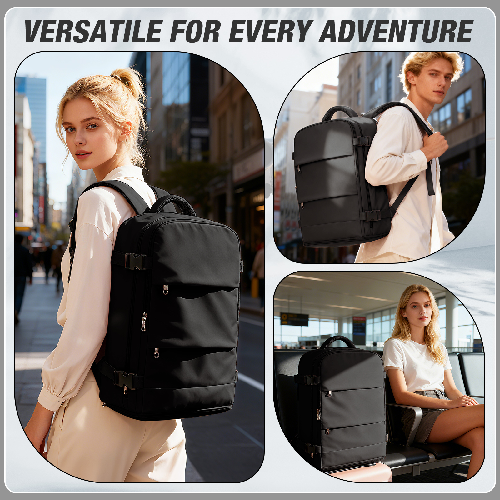 Women Men Hand Luggage Backpack Business College Laptop Travel Backpack Waterproof Carry on mochila viaje cabina avion 40x20x25