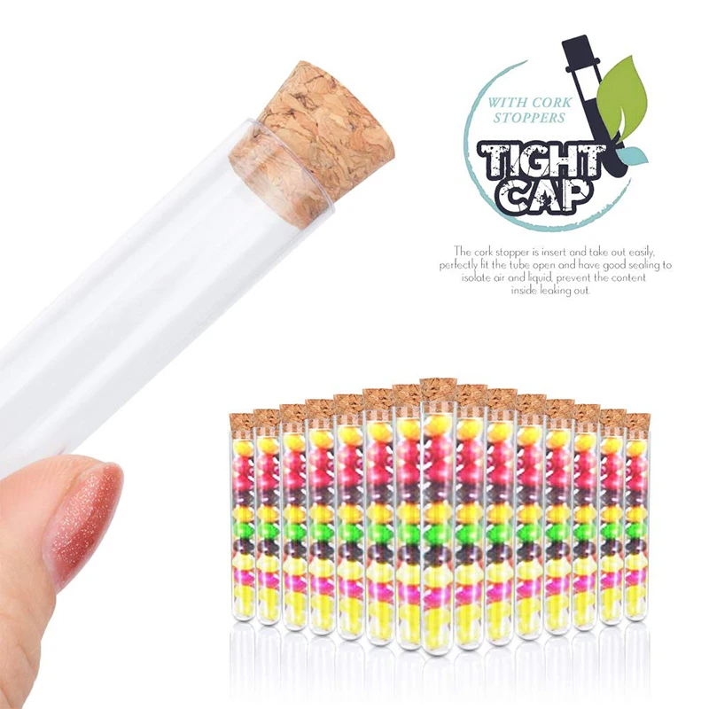 Provette in plastica trasparente da laboratorio da 100 pezzi 10ml 15x100mm con tappi di sughero per uso scolastico di laboratorio di nozze