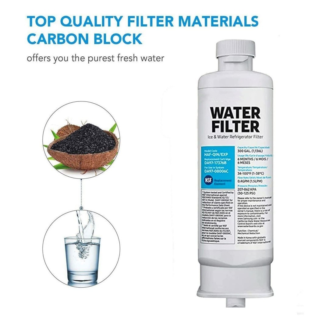 6 шт., фотофильтр для холодильника, совместимый с Samsung DA97-17376B/EXP, HAF-QIN, RF28R7351SG, RF23M8070SR