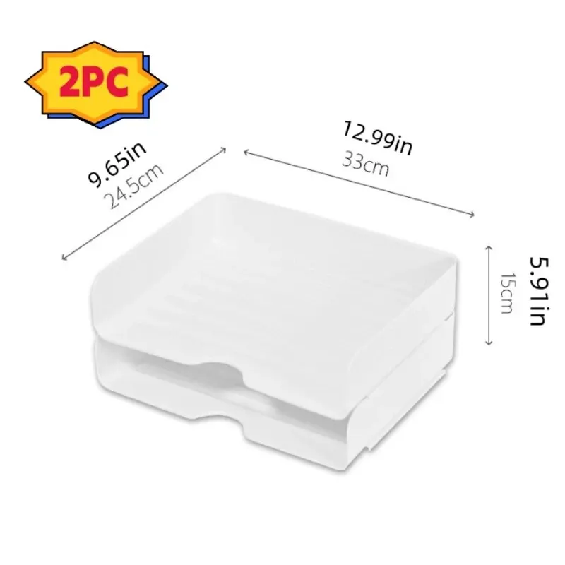 2PC Multi-verwenden Einfachen Stil Robuste Lagerung Box Stapelbare Desktop Datei Dokument Fach Organizer Horizontale A4 Größe Datei