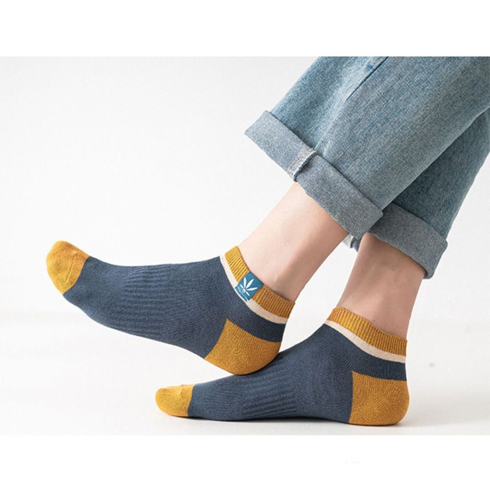 10 pares de calcetines deportivos para hombre, calcetines coloridos con estampado de hoja de arce y puños bajos, calcetines cortos absorbentes para el sudor para mujer