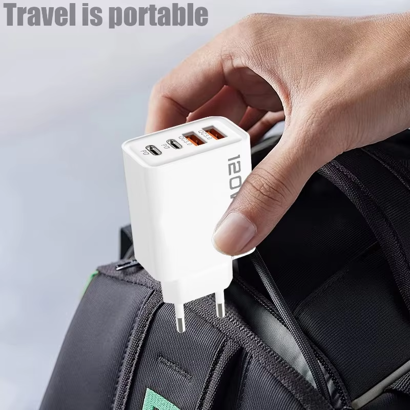Caricatore USB C PD 120W a 4 porte Carica rapida 3.0 Tipo C Caricabatterie per telefono USB Adattatore di ricarica rapida per Samsung iPhone Xiaomi Huawei