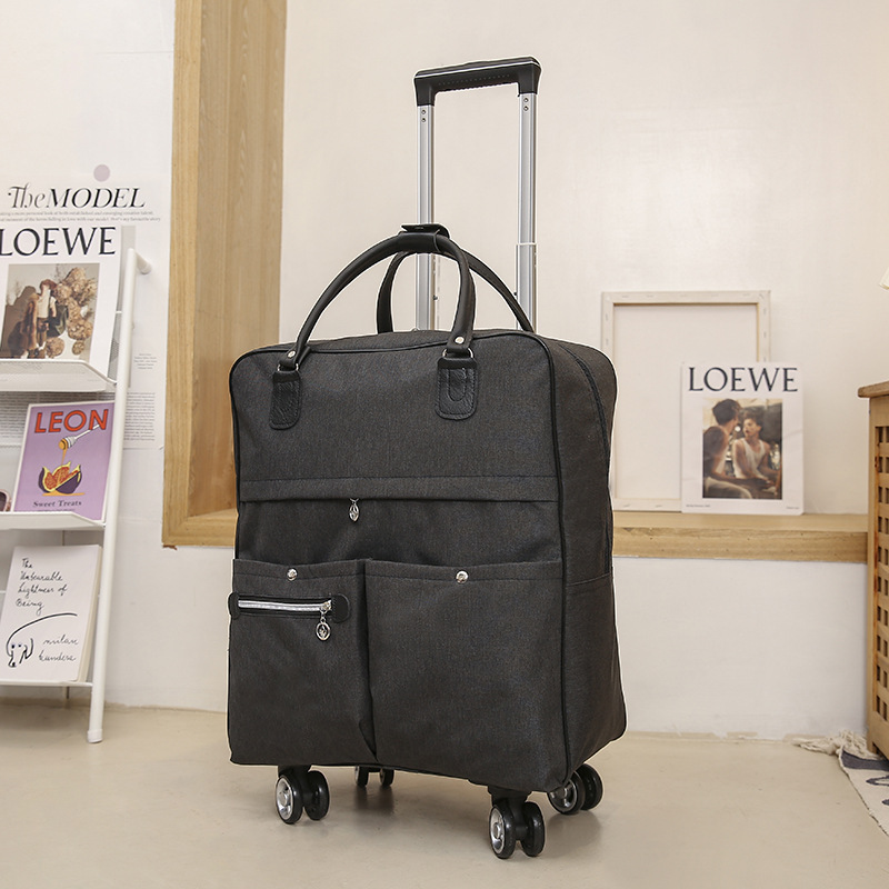 Nova mochila à prova d'água portátil mala de viagem unissex expansível dobrável sacos de bagagem com roda sacos noturnos durante a noite