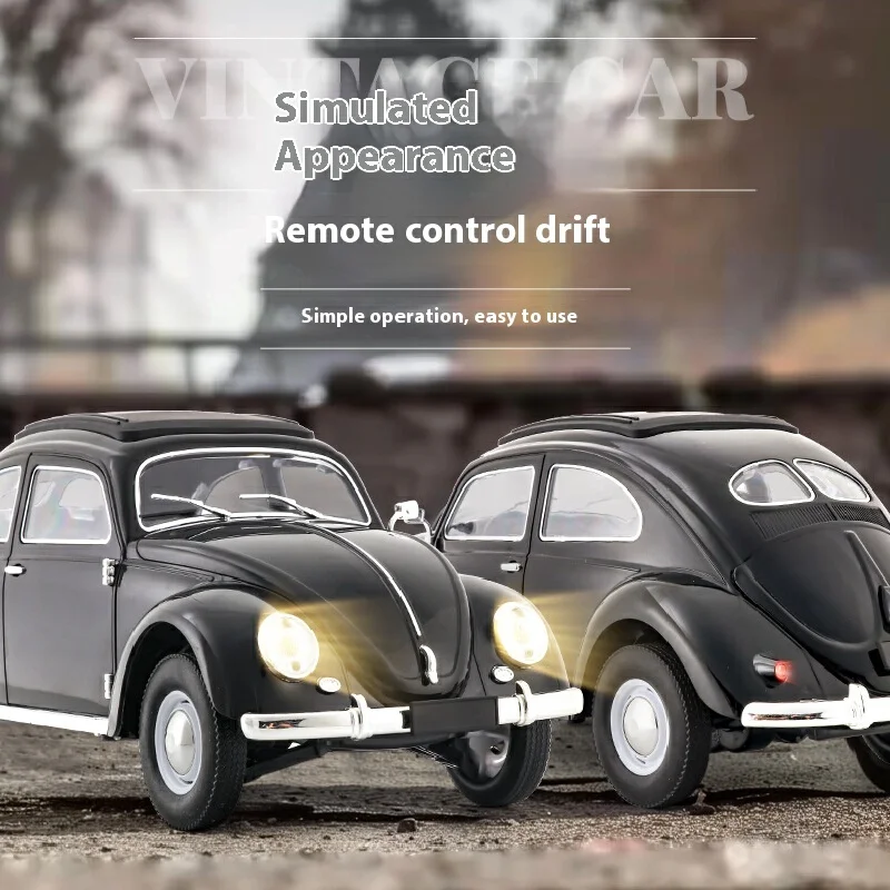 CXD D62mini 1/16 full-scale จําลองรีโมทคอนโทรลรถปีนเขา RC รุ่นรถ mini retro Beetle 1950 รถของเล่นของขวัญ