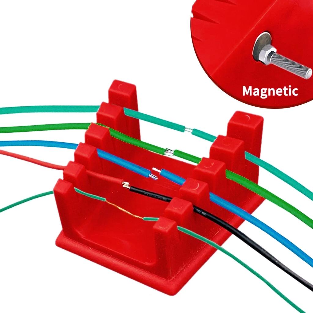 High-Temp ABS Welding Wire Fixture with Dual Magnetic Brackets | 3D Printed Clamp for Motherboard Soldering & Electronics Repair
