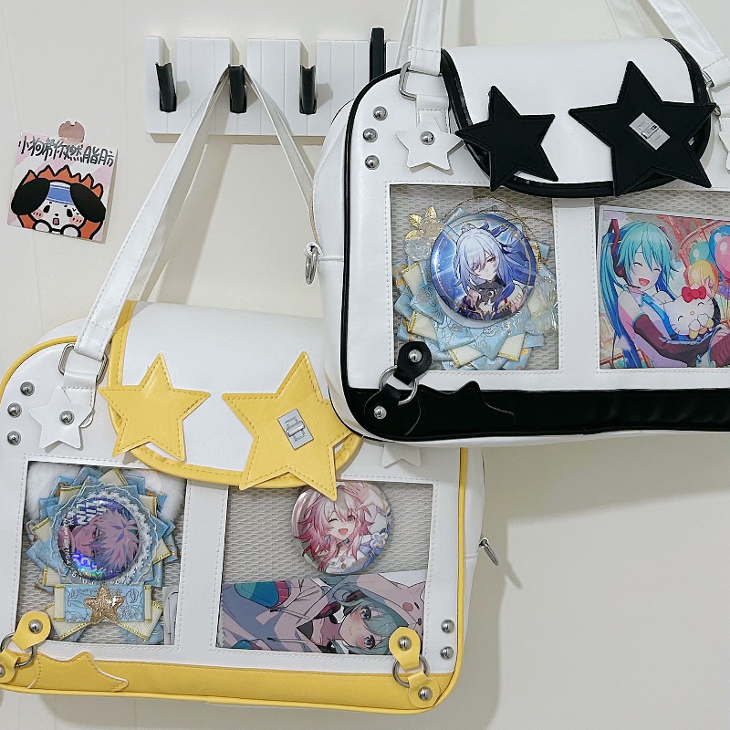 女性用ショルダーストラップ付きY2Kショルダーバッグ,女性用透明ポケット付きY2Kショルダーバッグ