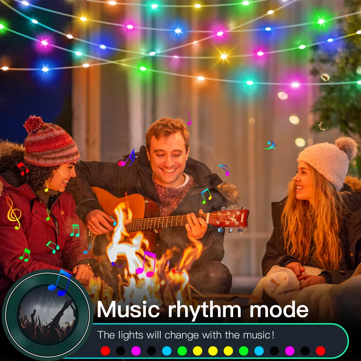 20M 10M 5M LED Festival Lights Fairy String Light Smart Bluetooth Addressable Curtain Lights Garland Festoon Home Party Decor