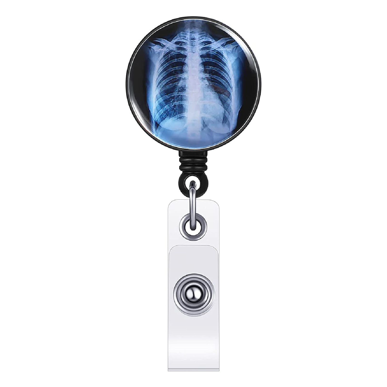 Carrete de insignia de rayos X retráctil creativo, soporte de carrete de insignia de radiología, carrete de insignia, carrete de tarjeta para enfermera, Doctor, estudiante, Clip, suministros de oficina