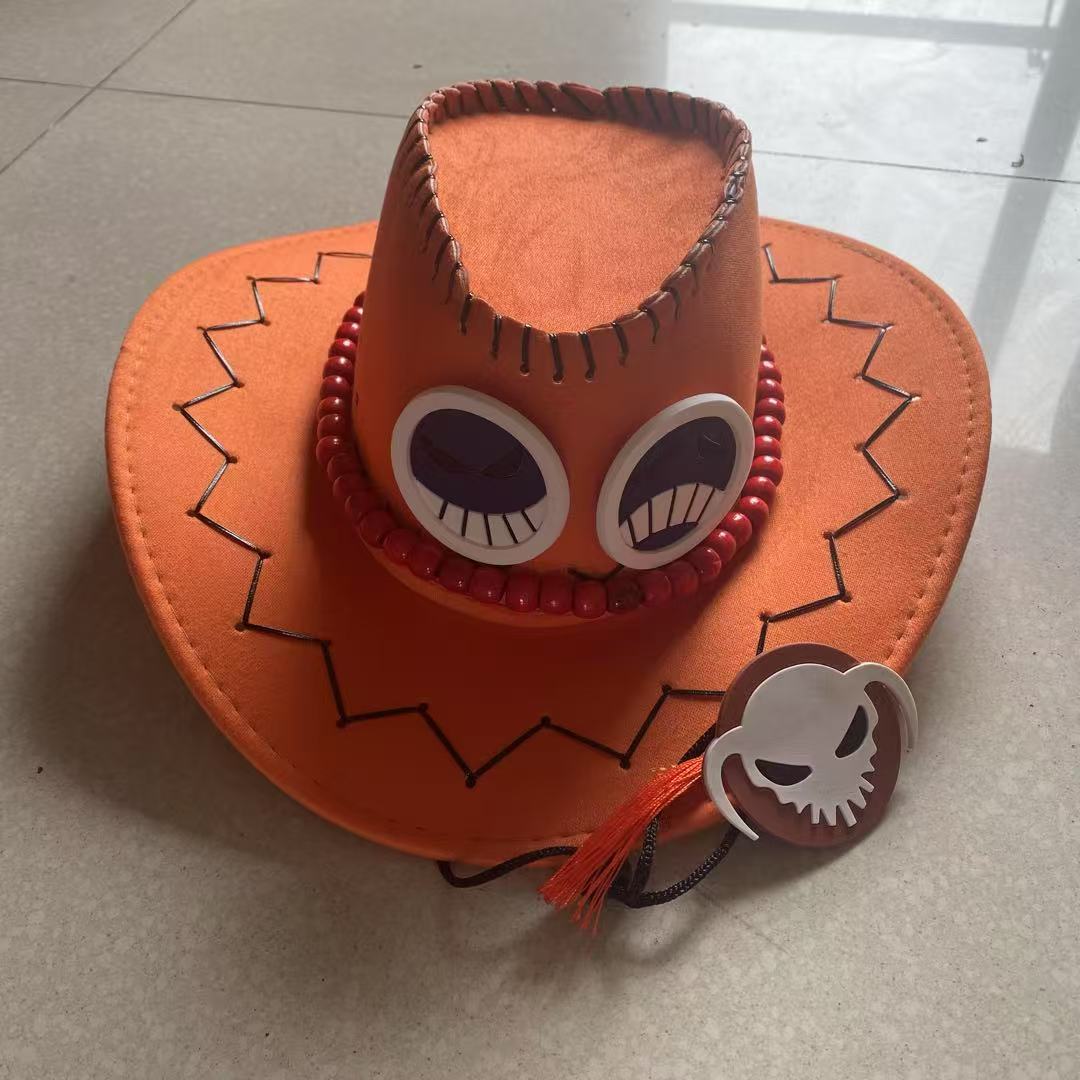 Brdwn Unisex Portgas d Ace Anime Cosplay Hüte Cowboy Cap Erwachsenen Weihnachts geschenk