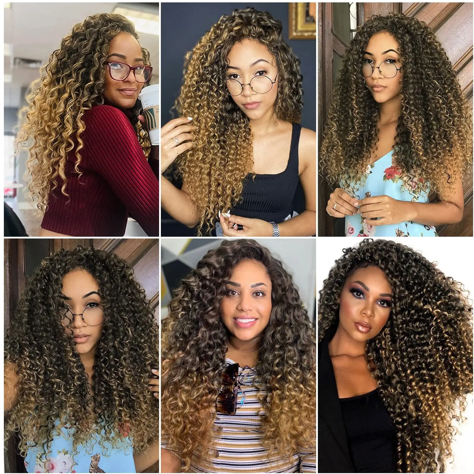 18 "GoGo Curl ผมโครเชต์สําหรับผู้หญิงสีดําชายหาด Curl Bohemian โครเชต์ Braids Deep Wave Braiding hair Extensions