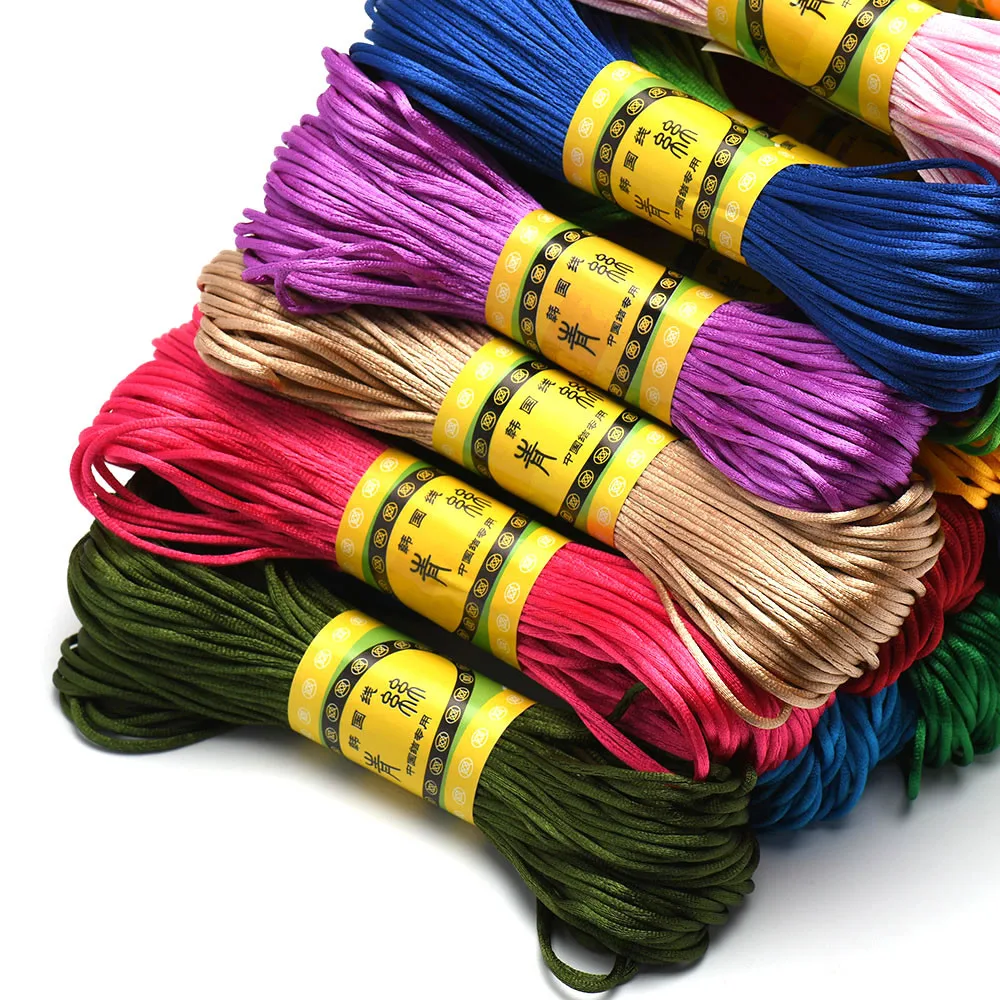 20M 1.5 มม.ซาตินไนลอน Trim Cord,Rattail Cord Chinese Knot