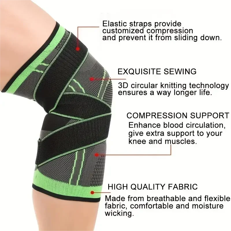 Esercizio di compressione della fascia, ginocchiere per il Fitness, corsa, alpinismo, ginocchiere da basket, ginocchiere sportive in Nylon caldo