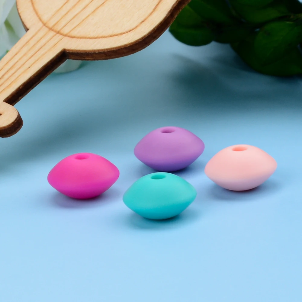LOFCA 12Mm 50 Cái/lốc Silicone Đậu Lăng Hạt Tròn Mọc Răng Không Chứa BPA Bébé Miếng Dán Nhai Miễn Phí Vận Chuyển Đồ Phụ Kiện Cho Bé