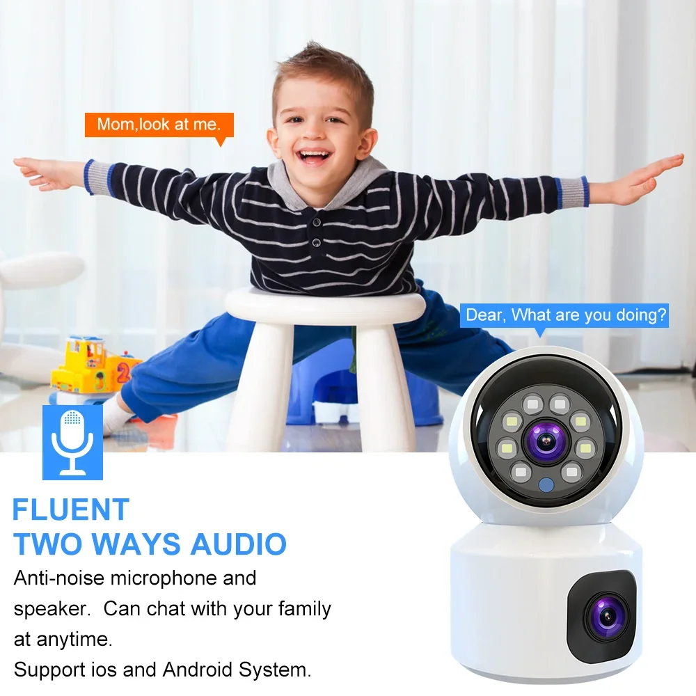 8MP WiFi IP Camera Smart Home Security Camera Baby Pet Monitor Auto Tracking Two-way Audio Wireless PTZ Surveillance Camera