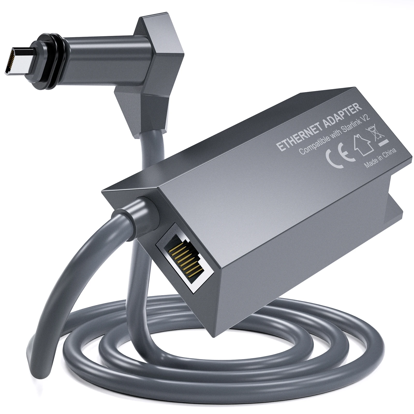 Starlink Ethernet-Adapter für Dish Antenne Satellite Internet V2 Powerline Kit für kabelgebundenes externes Netzwerk GEN2 Ethernet-Adapter