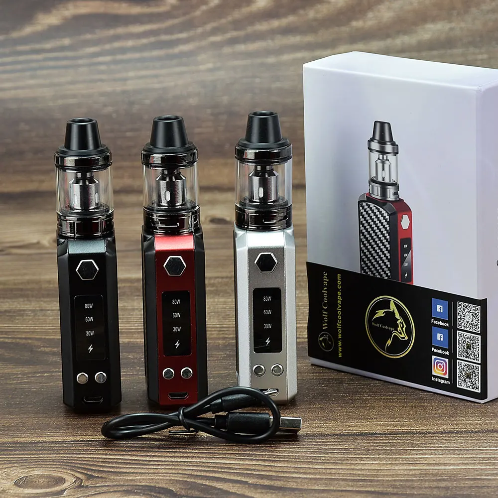 80W Vape Mod Box Mod Kit Vapor 2200Mah Vape Pen Starter Kit Vaper Elektronische Zigarette Mod Kit LED Display Verdampfer Vape Pen