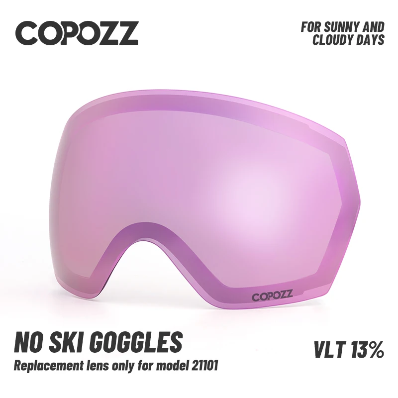 Сменные линзы для лыжных очков COPOZZ для модели 21101, противотуманные сферические лыжные очки UV400, зимние очки, линзы для очков (только линзы)
