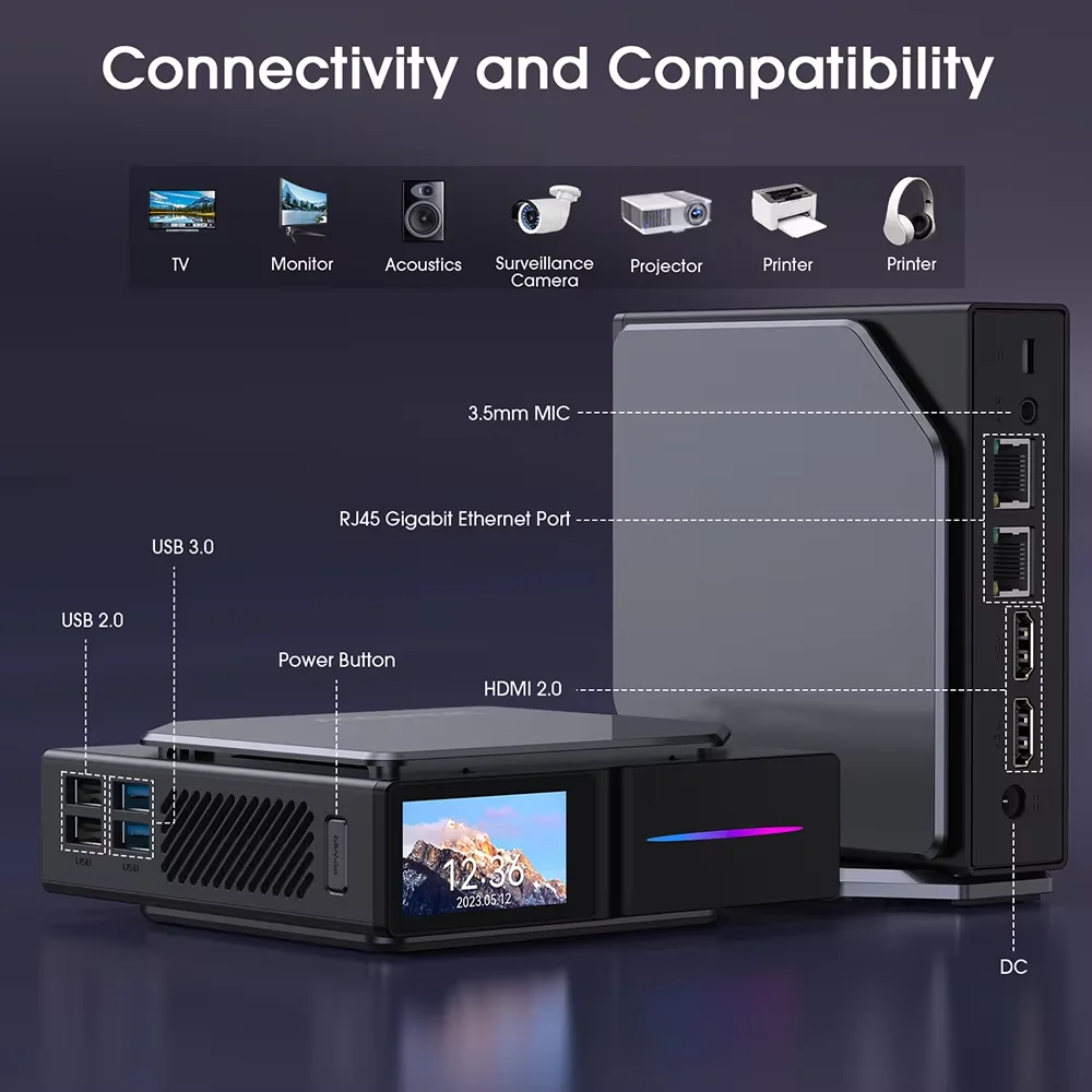 Mini Computer PC Intel Processor Alder Lake N100 N150 4K HD DP Win11 16Gb DDR4 512Gb NVMe SSD Mini Office Gaming Pc