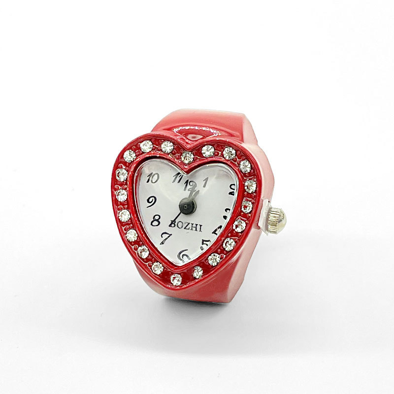 Tempérament femmes aiment les amoureux montre à doigt petit mignon petit cadran Flash diamant montre de mode