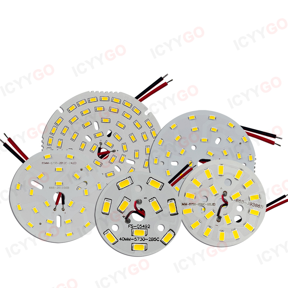 1 個 LED 光源ラウンドライトパネル 3 ワット 5 ワット 9 ワット 15 ワット 18 ワット 24 ワット 36 ワット 50 ワット SMD5730 DIY 電球修正ライトパネルアクセサリー