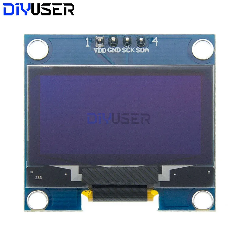 DIYUSER 1.3 "OLED 디스플레이 모듈 흰색/파란색 드라이브 칩 SH1106 128X64 1.3 인치 OLED LCD LED IIC I2C Arduino 용 통신