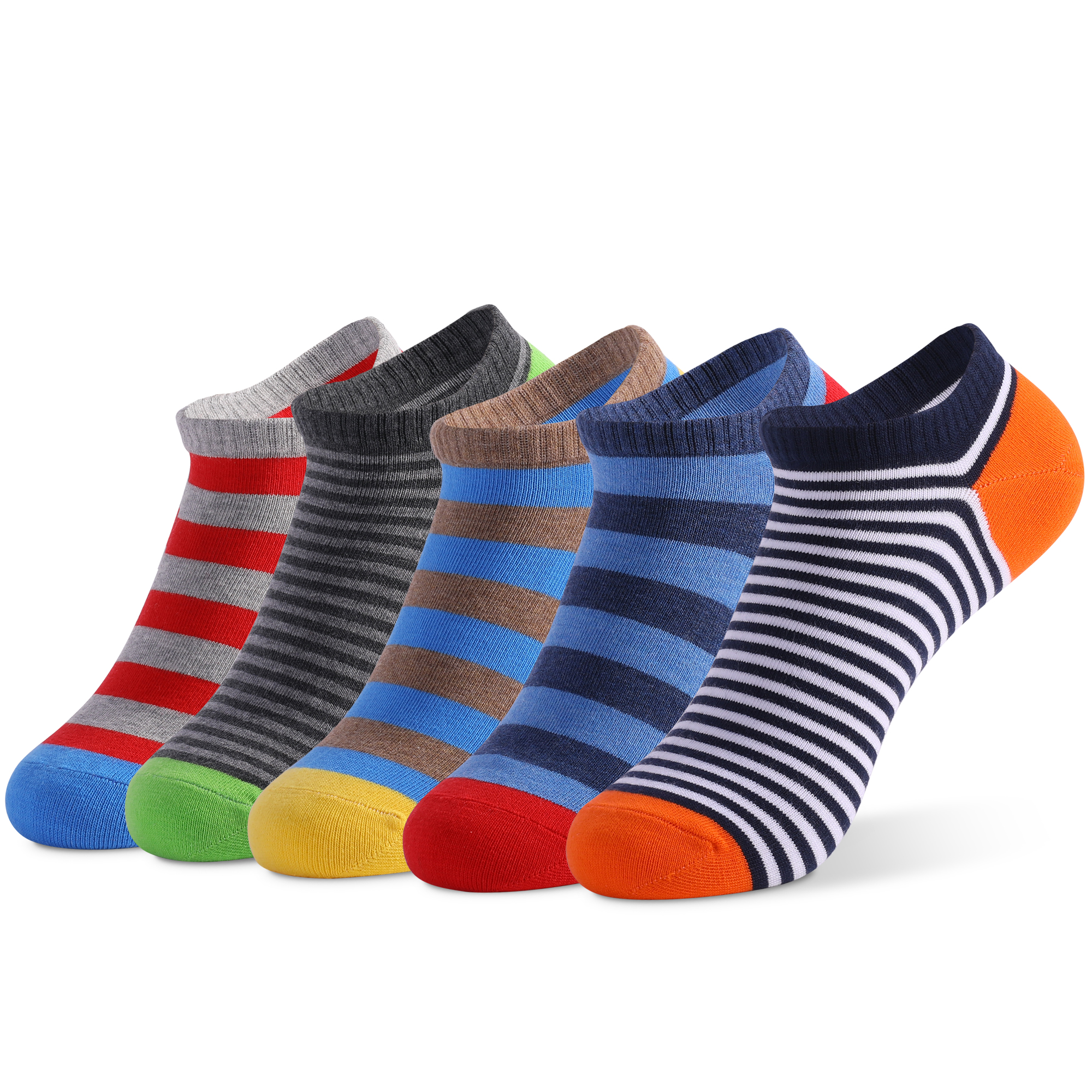 Homens e mulheres Low Cut Socks, cor sólida, listra, respirável, algodão, curto, engraçado, tornozelo, esporte, mulheres, 5 pares